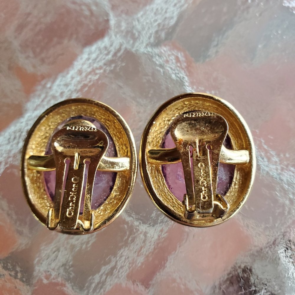 Vintage Christian Dior Clip-On Earrings - Picture 2 of 2